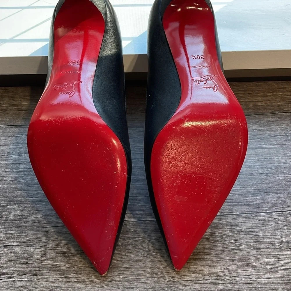 Christian Louboutin So Kate Black Napa Leather Stiletto Heels 85mm Size 39.5 - Picture 5 of 11
